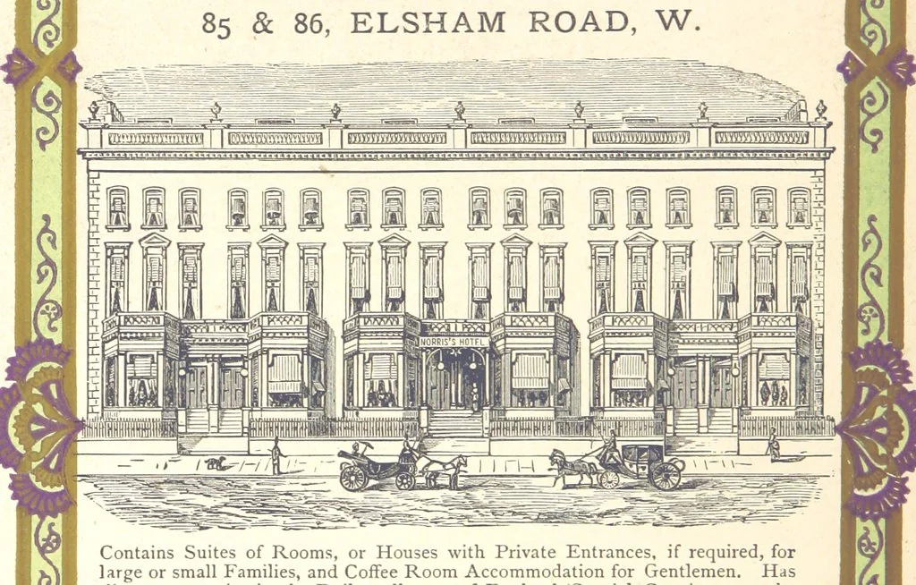 An illustration from London (illustrated). A complete guide to the leading hotels, places of amusement ... Also a directory ... of first-class reliable houses in the various branches of trade, 1872, leaf 184
