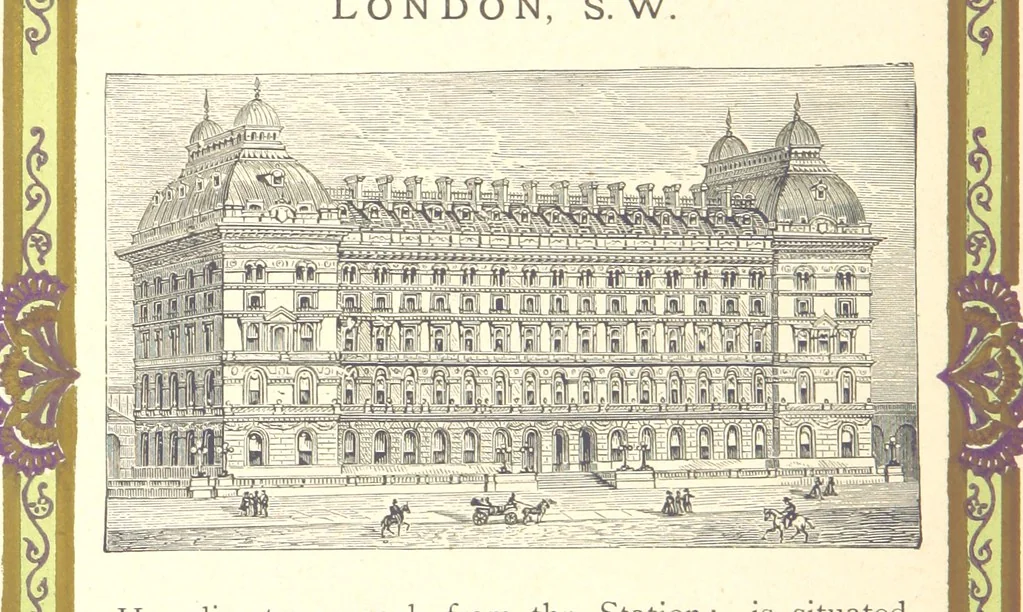 An illustration from London (illustrated). A complete guide to the leading hotels, places of amusement ... Also a directory ... of first-class reliable houses in the various branches of trade, 1872, leaf 186
