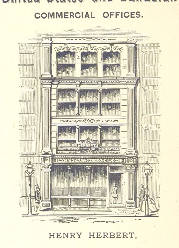 An illustration from London (illustrated). A complete guide to the leading hotels, places of amusement ... Also a directory ... of first-class reliable houses in the various branches of trade, 1872, leaf 258