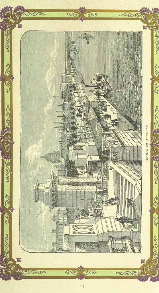 An illustration from London (illustrated). A complete guide to the leading hotels, places of amusement ... Also a directory ... of first-class reliable houses in the various branches of trade, 1872, leaf 55