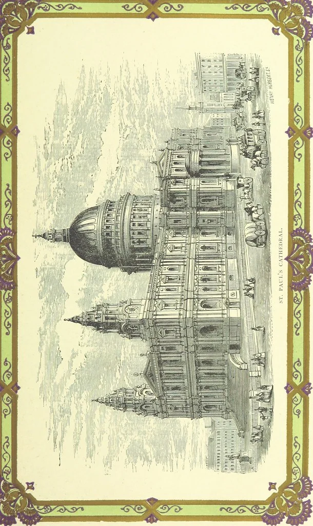 An illustration from London (illustrated). A complete guide to the leading hotels, places of amusement ... Also a directory ... of first-class reliable houses in the various branches of trade, 1872, leaf 67
