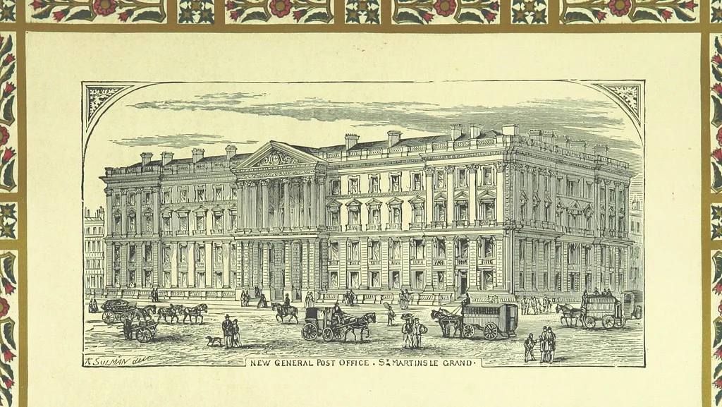 An illustration from London (illustrated). A complete guide to the leading hotels, places of amusement ... Also a directory ... of first-class reliable houses in the various branches of trade, 1872, leaf 103