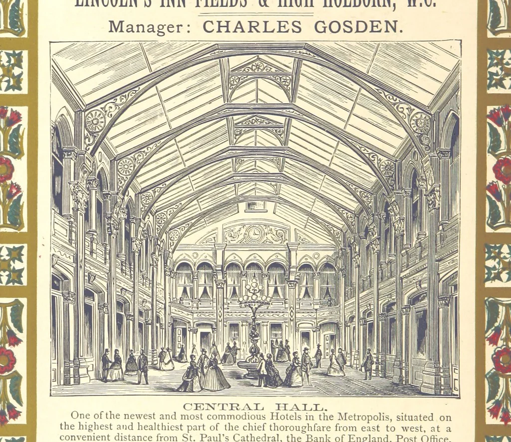 An illustration from London (illustrated). A complete guide to the leading hotels, places of amusement ... Also a directory ... of first-class reliable houses in the various branches of trade, 1872, leaf 202
