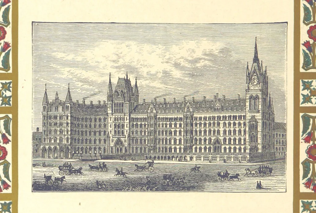 An illustration from London (illustrated). A complete guide to the leading hotels, places of amusement ... Also a directory ... of first-class reliable houses in the various branches of trade, 1872, leaf 210