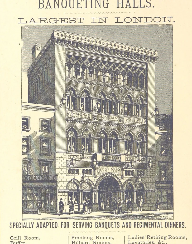 An illustration from London (illustrated). A complete guide to the leading hotels, places of amusement ... Also a directory ... of first-class reliable houses in the various branches of trade, 1872, leaf 212