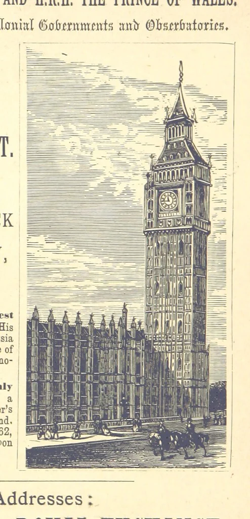 An illustration from London (illustrated). A complete guide to the leading hotels, places of amusement ... Also a directory ... of first-class reliable houses in the various branches of trade, 1872, leaf 224