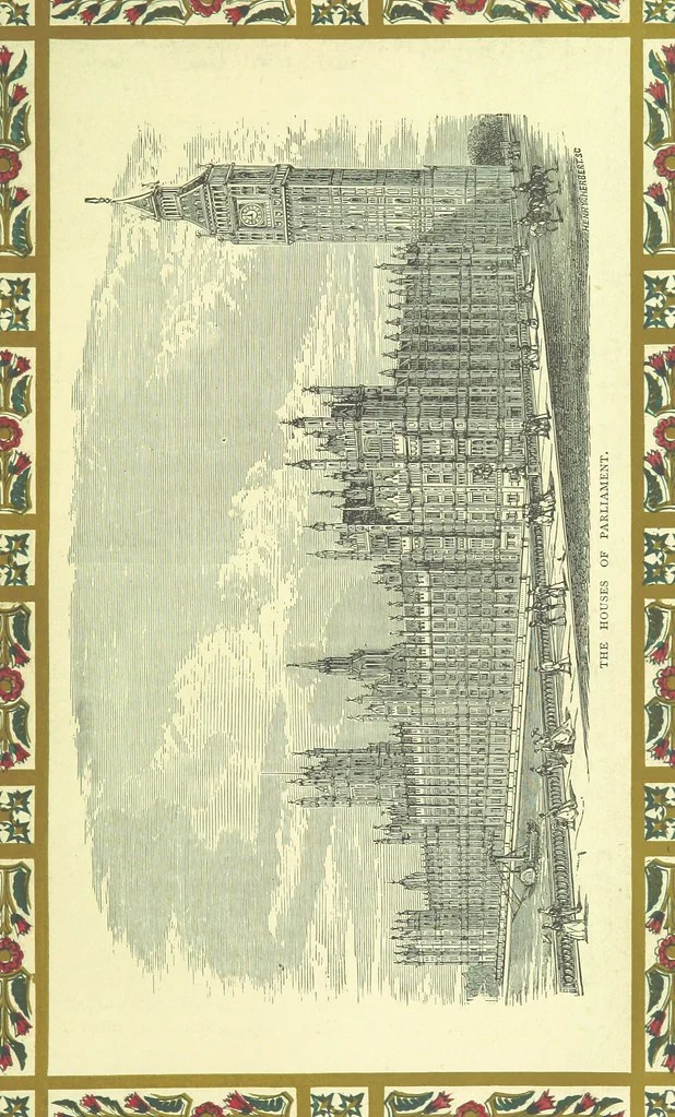 An illustration from London (illustrated). A complete guide to the leading hotels, places of amusement ... Also a directory ... of first-class reliable houses in the various branches of trade, 1872, leaf 69