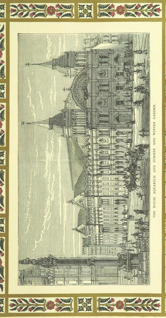 An illustration from London (illustrated). A complete guide to the leading hotels, places of amusement ... Also a directory ... of first-class reliable houses in the various branches of trade, 1872, leaf 77