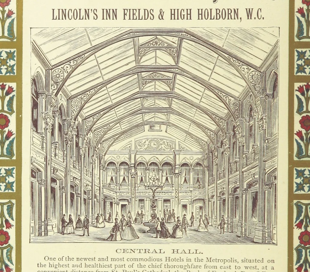 An illustration from London (illustrated). A complete guide to the leading hotels, places of amusement ... Also a directory ... of first-class reliable houses in the various branches of trade, 1872, leaf 206