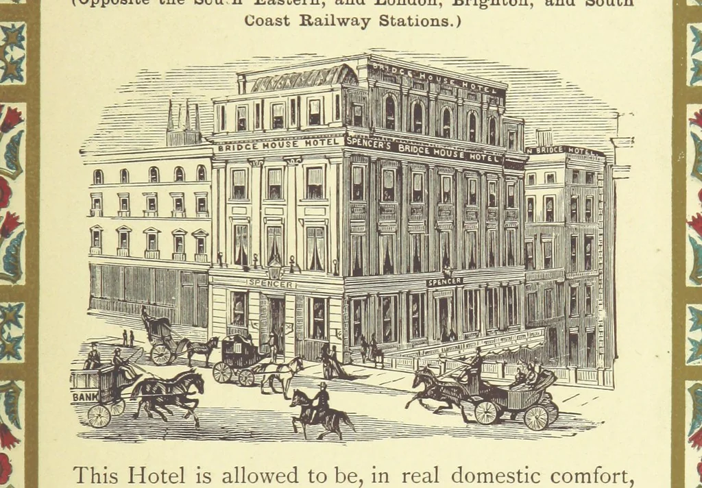 An illustration from London (illustrated). A complete guide to the leading hotels, places of amusement ... Also a directory ... of first-class reliable houses in the various branches of trade, 1872, leaf 215
