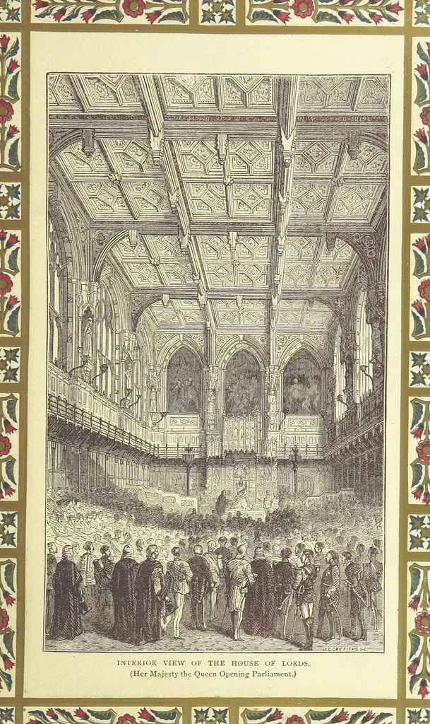 An illustration from London (illustrated). A complete guide to the leading hotels, places of amusement ... Also a directory ... of first-class reliable houses in the various branches of trade, 1872, leaf 65