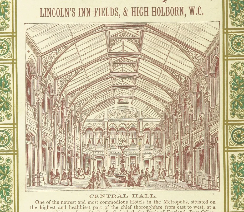 An illustration from London (illustrated). A complete guide to the leading hotels, places of amusement ... Also a directory ... of first-class reliable houses in the various branches of trade, 1872, leaf 202