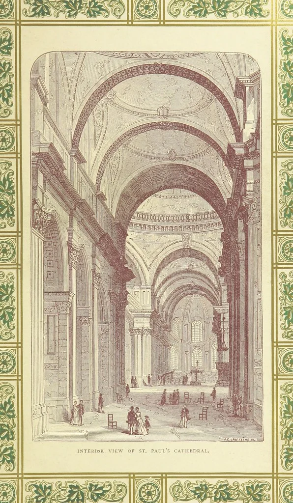 An illustration from London (illustrated). A complete guide to the leading hotels, places of amusement ... Also a directory ... of first-class reliable houses in the various branches of trade, 1872, leaf 57