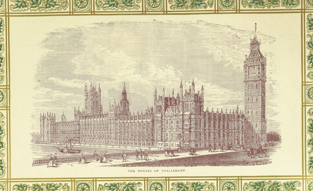 An illustration from London (illustrated). A complete guide to the leading hotels, places of amusement ... Also a directory ... of first-class reliable houses in the various branches of trade, 1872, leaf 63