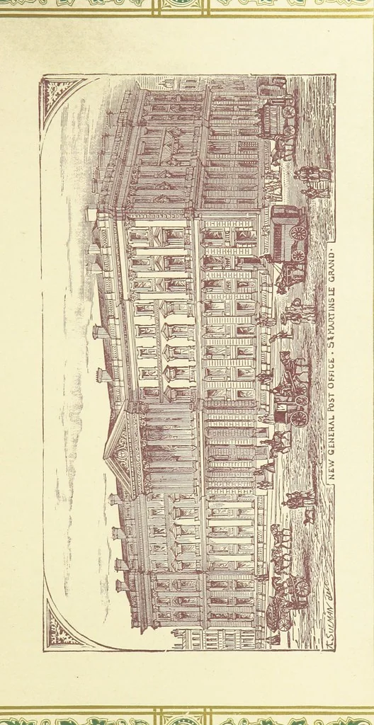 An illustration from London (illustrated). A complete guide to the leading hotels, places of amusement ... Also a directory ... of first-class reliable houses in the various branches of trade, 1872, leaf 97