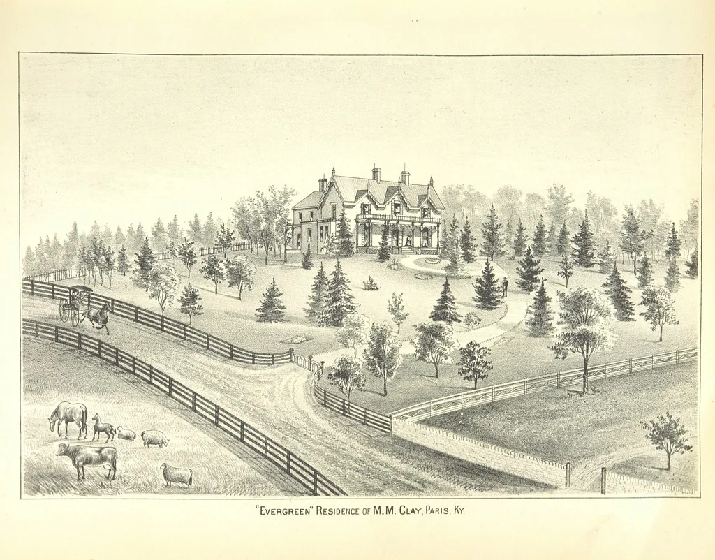 An illustration from History of Bourbon, Scott, Harrison, and Nicholas Counties, Kentucky. With an outline sketch of the Blue Grass Region, by R. Peter. Edited by W. H. Perrin. Illustrated, 1882, leaf 45