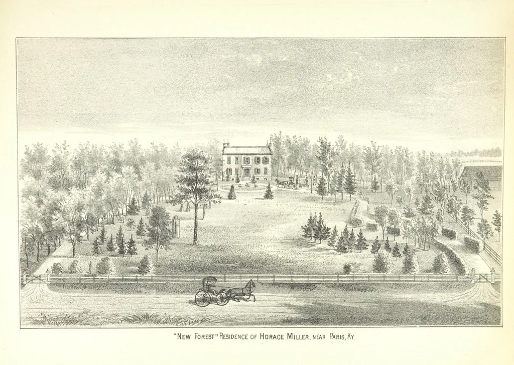 An illustration from History of Bourbon, Scott, Harrison, and Nicholas Counties, Kentucky. With an outline sketch of the Blue Grass Region, by R. Peter. Edited by W. H. Perrin. Illustrated, 1882, leaf 477