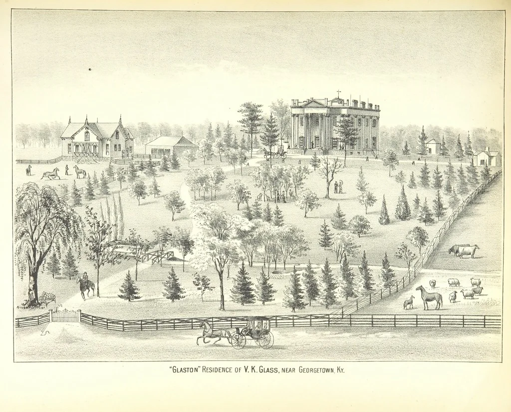 An illustration from History of Bourbon, Scott, Harrison, and Nicholas Counties, Kentucky. With an outline sketch of the Blue Grass Region, by R. Peter. Edited by W. H. Perrin. Illustrated, 1882, leaf 591