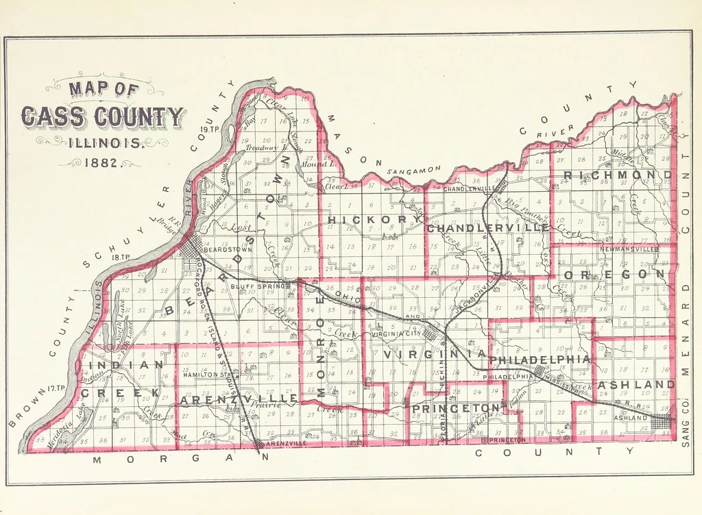 An illustration from History of Cass County, Illinois. Edited by W. H. Perrin. Illustrated, 1882, leaf 11