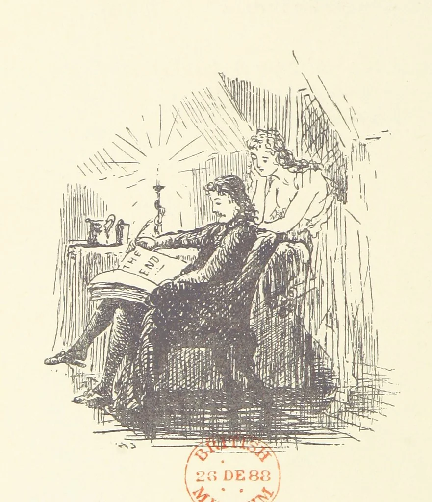 An illustration from The Chronicle of Clemendy; or, the history of the IX. Joyous Journeys. In which are contained the ... facetious tales of Master Gervase Perrot ... done into English [or rather, written] by A. Machen, 1888, leaf 332