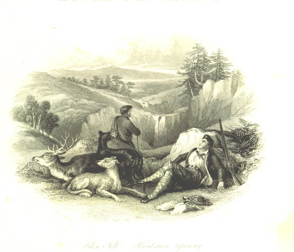 An illustration from A Series of Select Views in Perthshire: with historical and descriptive illustrations; and an account of the royal progress through the county in M.DCCC.XLII. [With plates, 1844, leaf 13