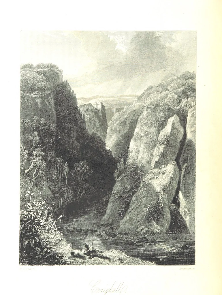 An illustration from A Series of Select Views in Perthshire: with historical and descriptive illustrations; and an account of the royal progress through the county in M.DCCC.XLII. [With plates, 1844, leaf 212