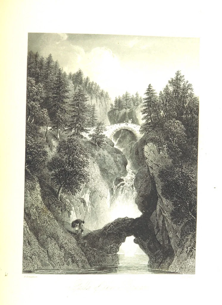 An illustration from A Series of Select Views in Perthshire: with historical and descriptive illustrations; and an account of the royal progress through the county in M.DCCC.XLII. [With plates, 1844, leaf 433