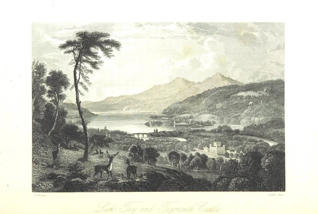 An illustration from A Series of Select Views in Perthshire: with historical and descriptive illustrations; and an account of the royal progress through the county in M.DCCC.XLII. [With plates, 1844, leaf 436