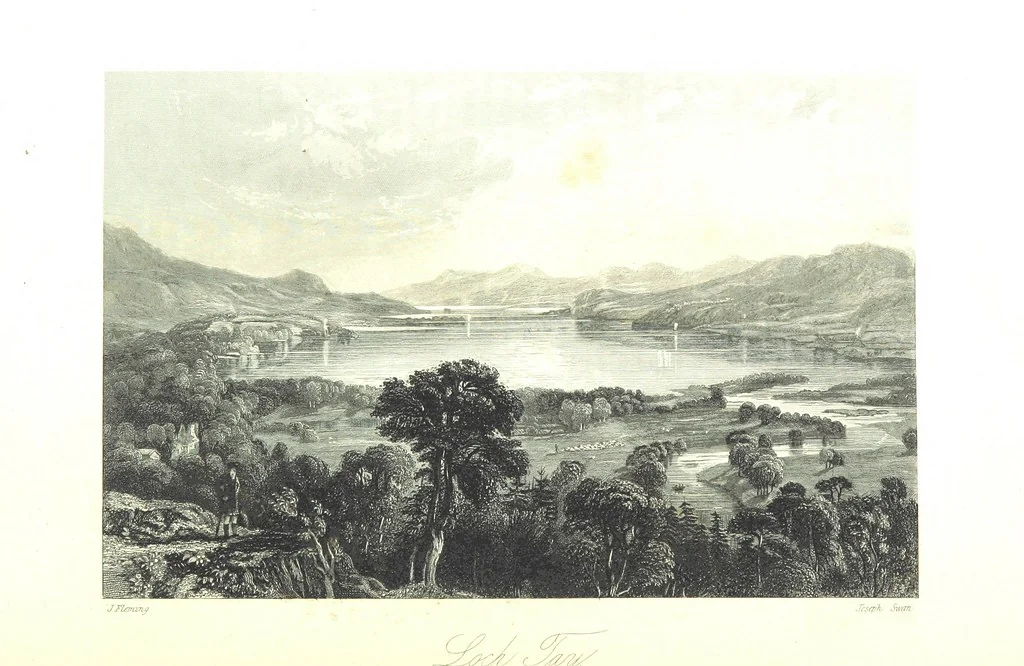 An illustration from A Series of Select Views in Perthshire: with historical and descriptive illustrations; and an account of the royal progress through the county in M.DCCC.XLII. [With plates, 1844, leaf 438