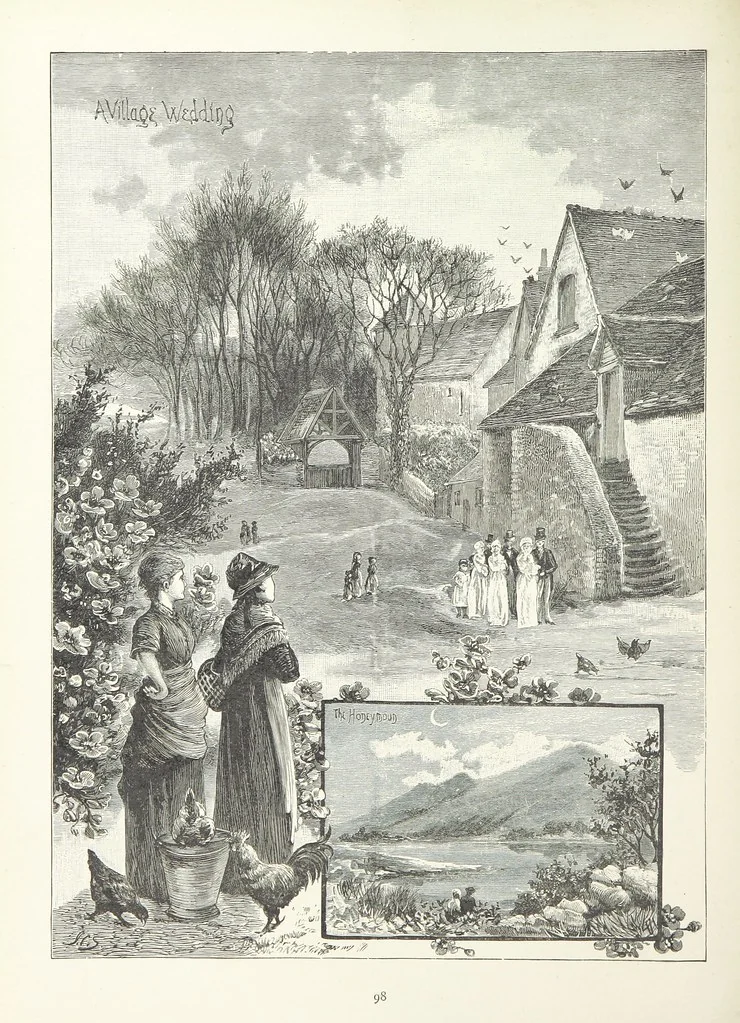 An illustration from A Crown of Flowers, being poems and pictures collected from the pages of The Girl's Own Paper. Edited by C. Peters, 1883, leaf 102