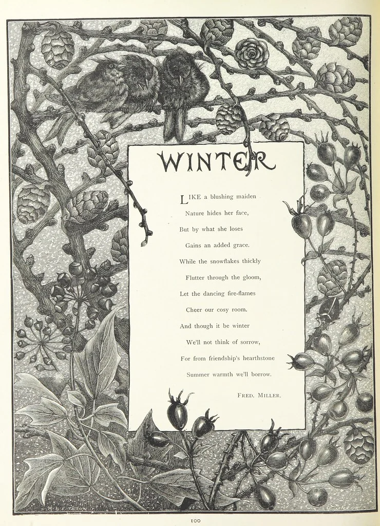 An illustration from A Crown of Flowers, being poems and pictures collected from the pages of The Girl's Own Paper. Edited by C. Peters, 1883, leaf 104
