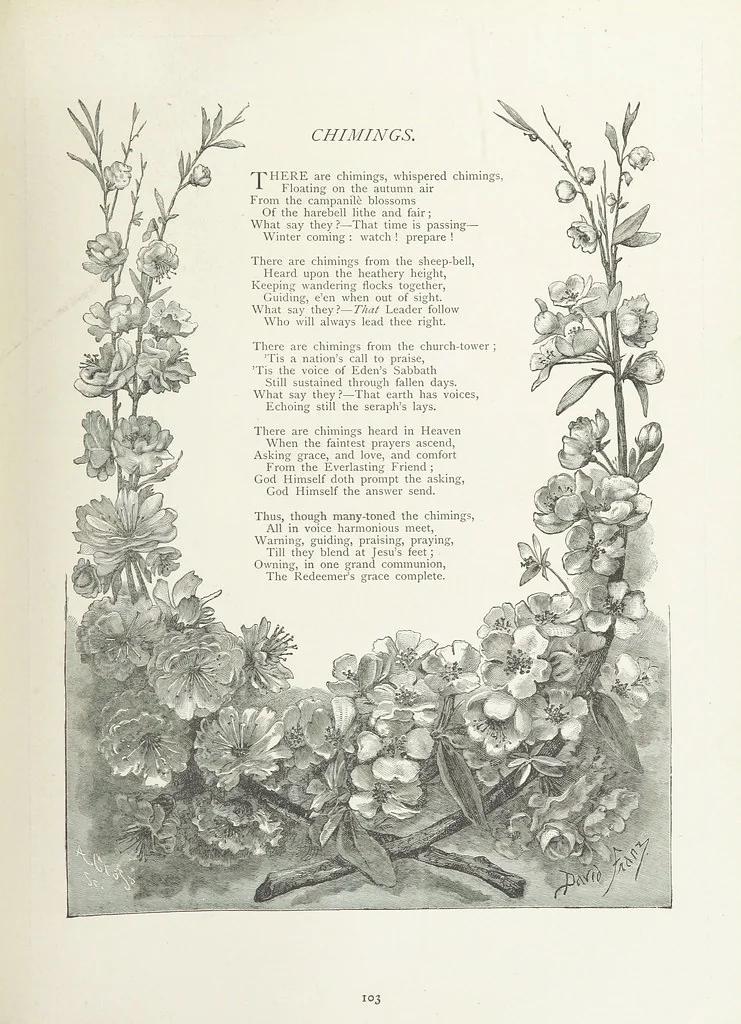An illustration from A Crown of Flowers, being poems and pictures collected from the pages of The Girl's Own Paper. Edited by C. Peters, 1883, leaf 107