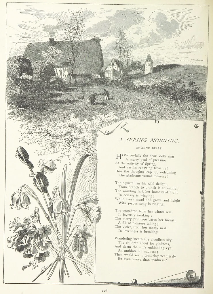 An illustration from A Crown of Flowers, being poems and pictures collected from the pages of The Girl's Own Paper. Edited by C. Peters, 1883, leaf 110