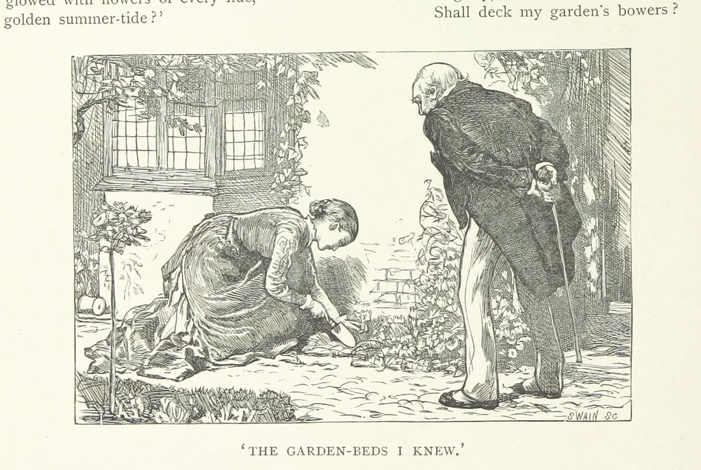 An illustration from A Crown of Flowers, being poems and pictures collected from the pages of The Girl's Own Paper. Edited by C. Peters, 1883, leaf 122