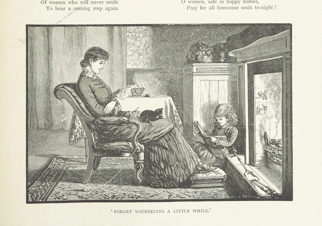 An illustration from A Crown of Flowers, being poems and pictures collected from the pages of The Girl's Own Paper. Edited by C. Peters, 1883, leaf 123