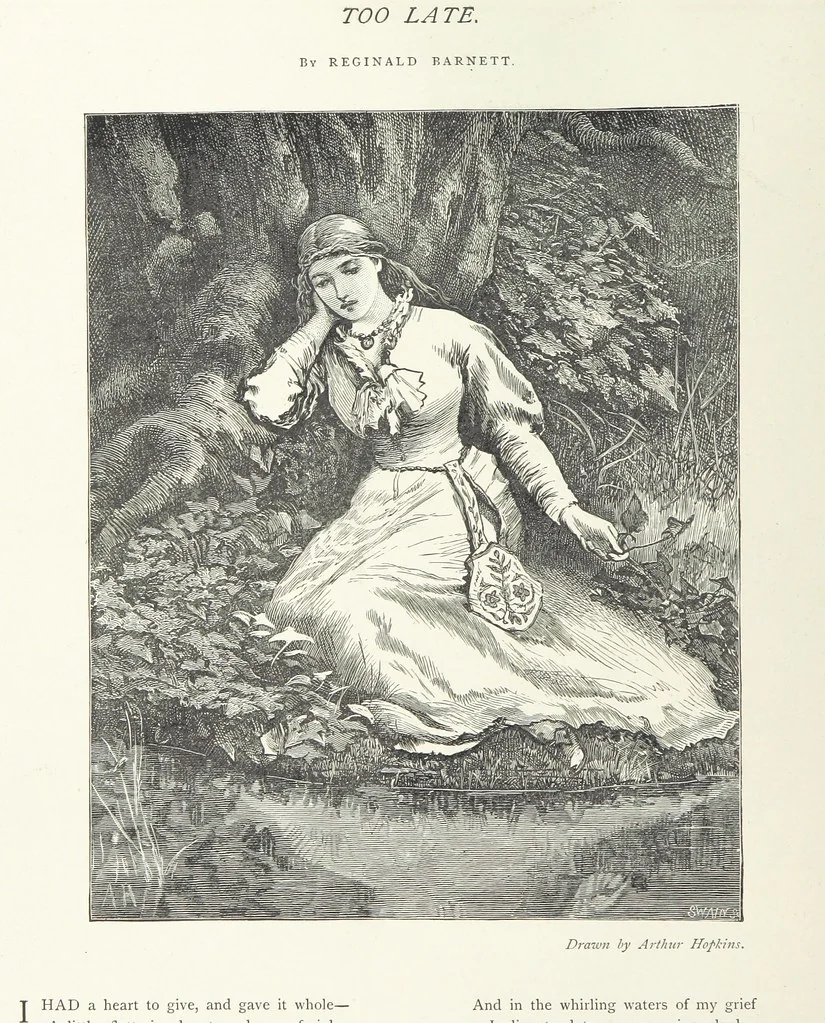 An illustration from A Crown of Flowers, being poems and pictures collected from the pages of The Girl's Own Paper. Edited by C. Peters, 1883, leaf 130