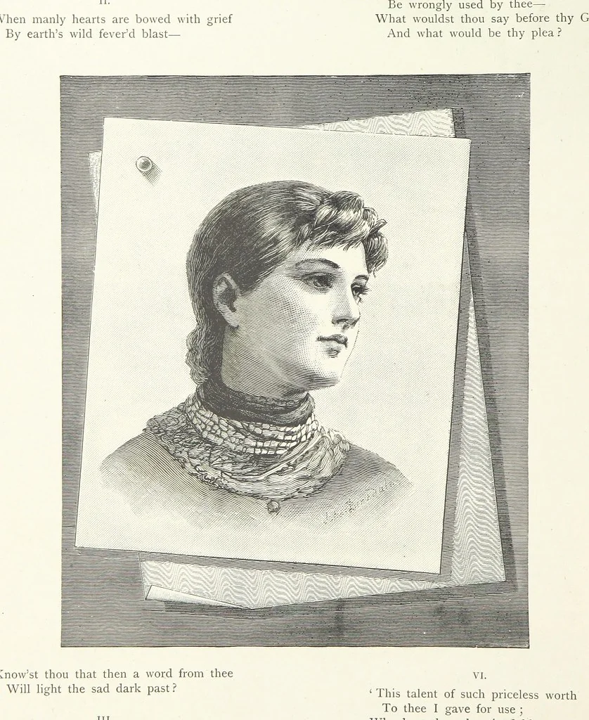 An illustration from A Crown of Flowers, being poems and pictures collected from the pages of The Girl's Own Paper. Edited by C. Peters, 1883, leaf 14