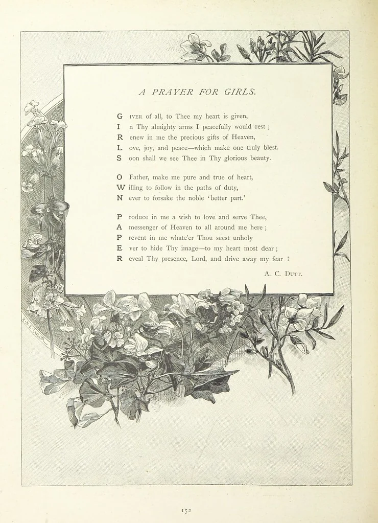 An illustration from A Crown of Flowers, being poems and pictures collected from the pages of The Girl's Own Paper. Edited by C. Peters, 1883, leaf 156