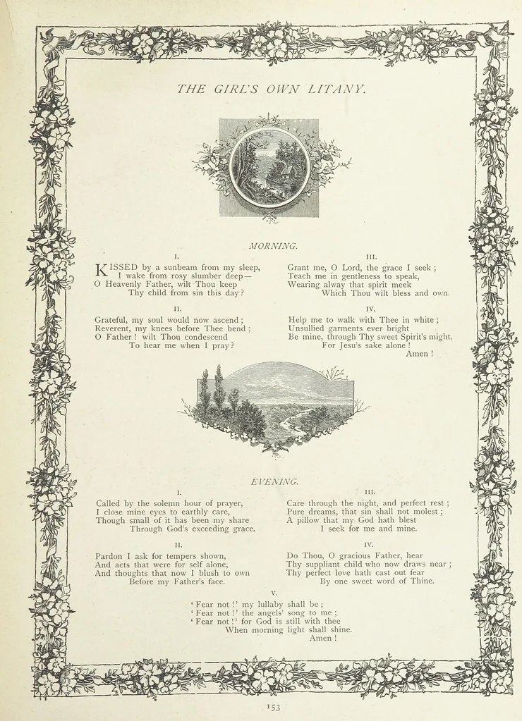 An illustration from A Crown of Flowers, being poems and pictures collected from the pages of The Girl's Own Paper. Edited by C. Peters, 1883, leaf 157