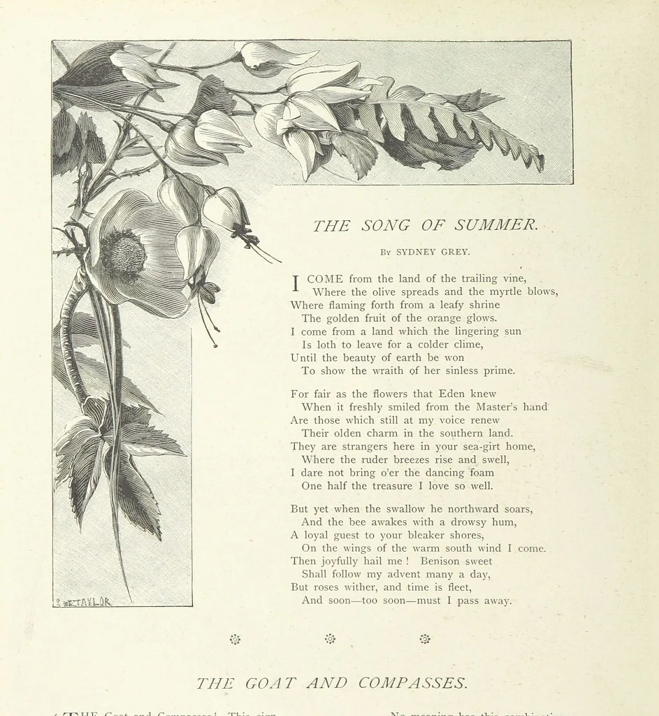 An illustration from A Crown of Flowers, being poems and pictures collected from the pages of The Girl's Own Paper. Edited by C. Peters, 1883, leaf 160