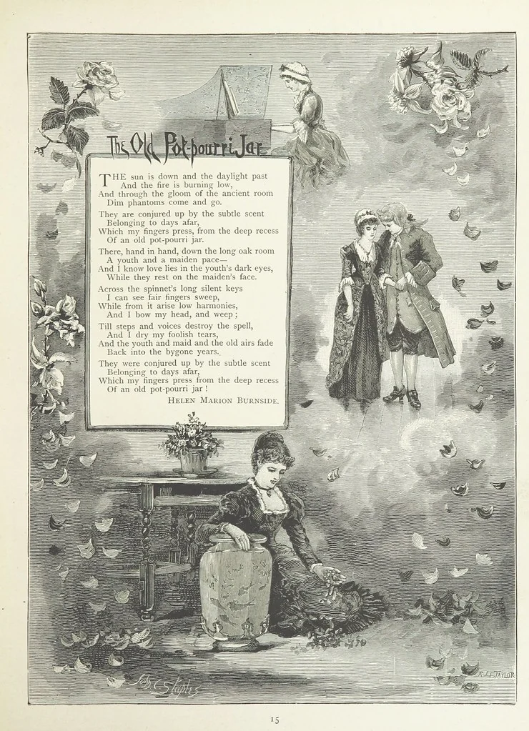 An illustration from A Crown of Flowers, being poems and pictures collected from the pages of The Girl's Own Paper. Edited by C. Peters, 1883, leaf 19