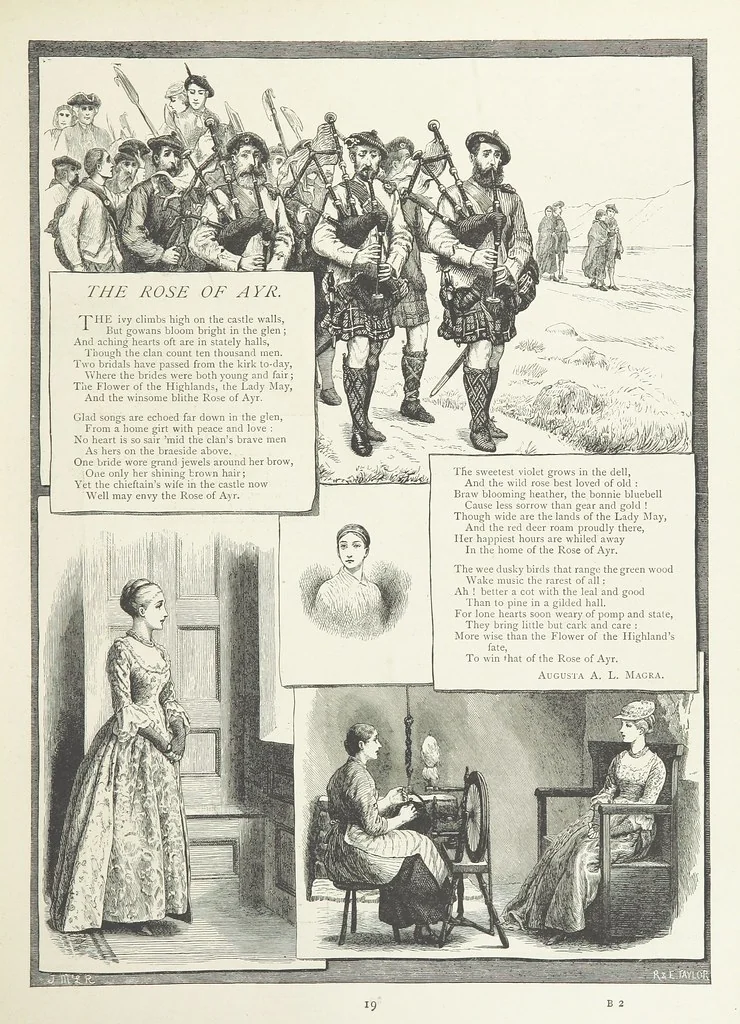 An illustration from A Crown of Flowers, being poems and pictures collected from the pages of The Girl's Own Paper. Edited by C. Peters, 1883, leaf 23
