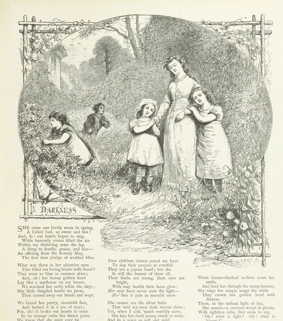 An illustration from A Crown of Flowers, being poems and pictures collected from the pages of The Girl's Own Paper. Edited by C. Peters, 1883, leaf 29