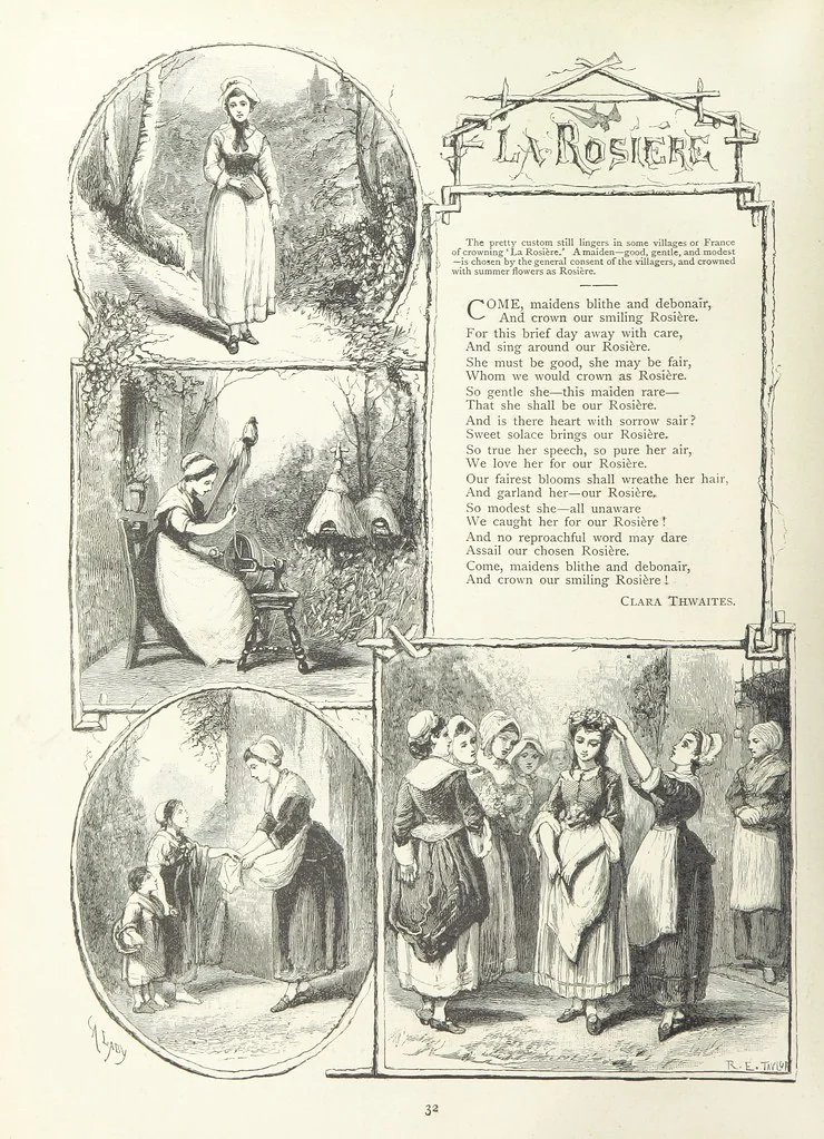 An illustration from A Crown of Flowers, being poems and pictures collected from the pages of The Girl's Own Paper. Edited by C. Peters, 1883, leaf 36