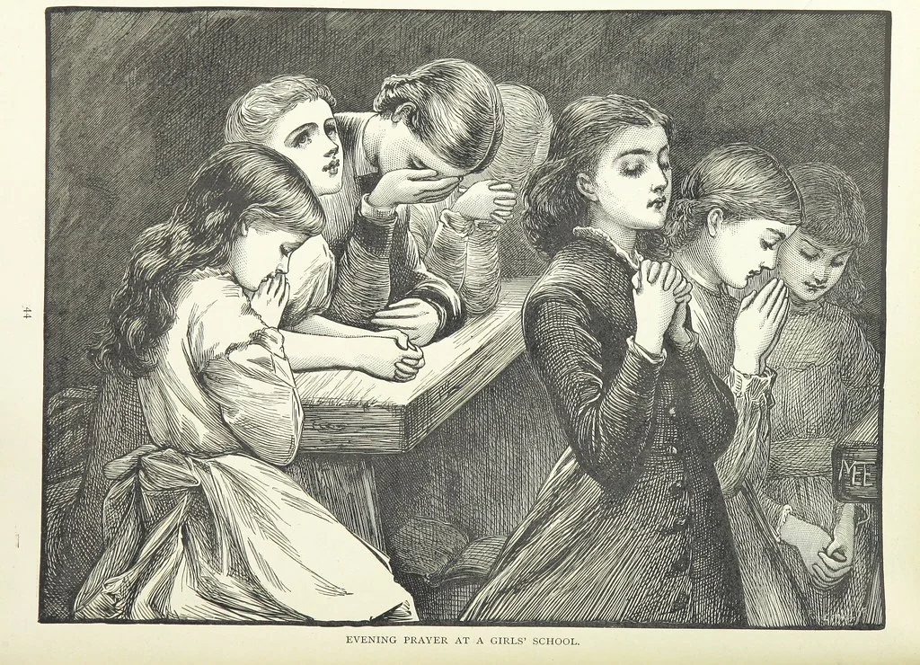 An illustration from A Crown of Flowers, being poems and pictures collected from the pages of The Girl's Own Paper. Edited by C. Peters, 1883, leaf 48