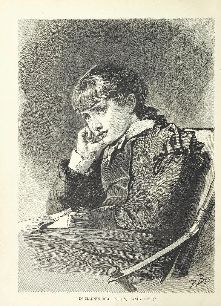 An illustration from A Crown of Flowers, being poems and pictures collected from the pages of The Girl's Own Paper. Edited by C. Peters, 1883, leaf 6