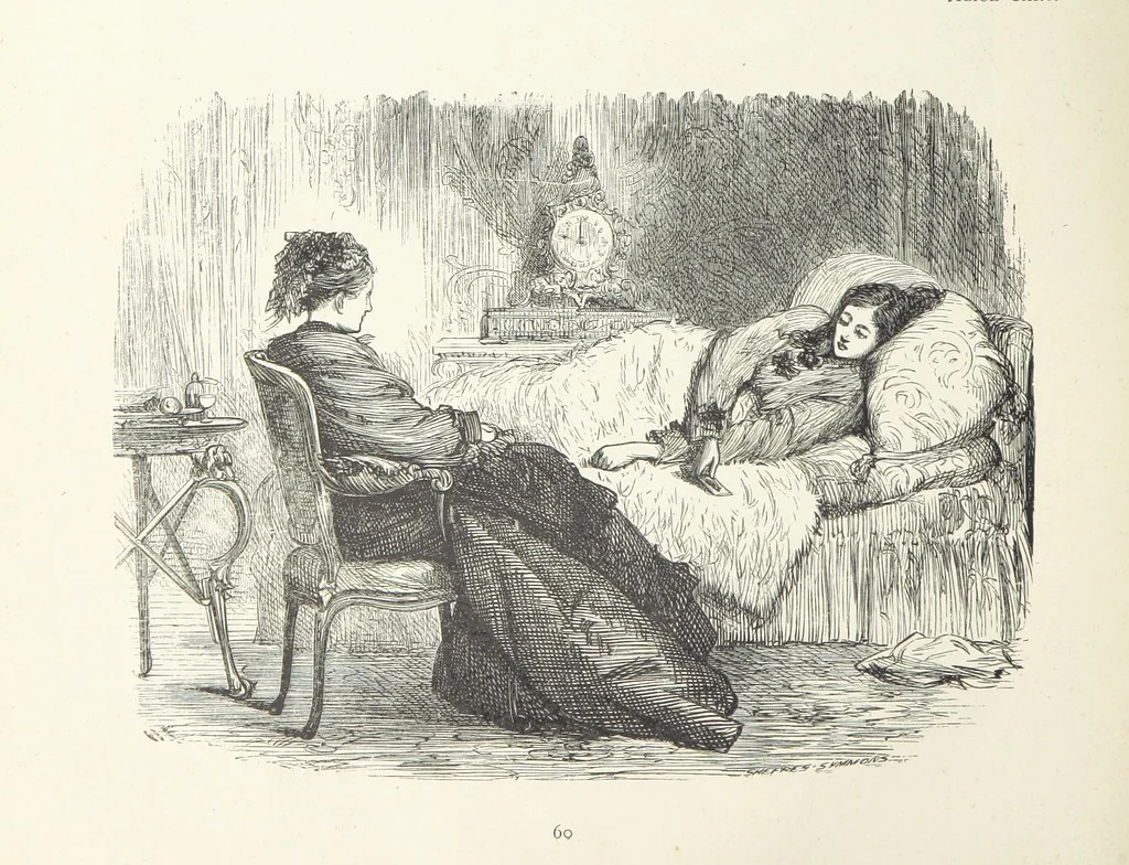 An illustration from A Crown of Flowers, being poems and pictures collected from the pages of The Girl's Own Paper. Edited by C. Peters, 1883, leaf 64