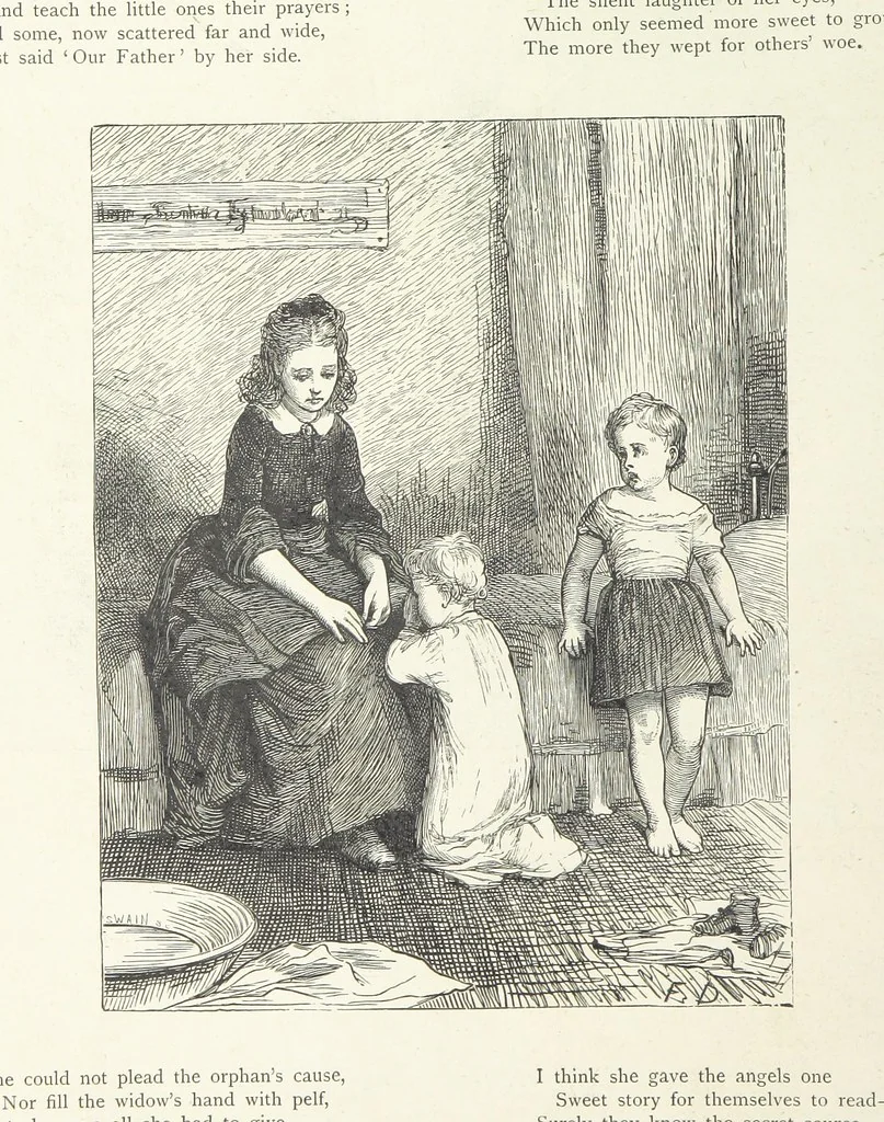 An illustration from A Crown of Flowers, being poems and pictures collected from the pages of The Girl's Own Paper. Edited by C. Peters, 1883, leaf 66