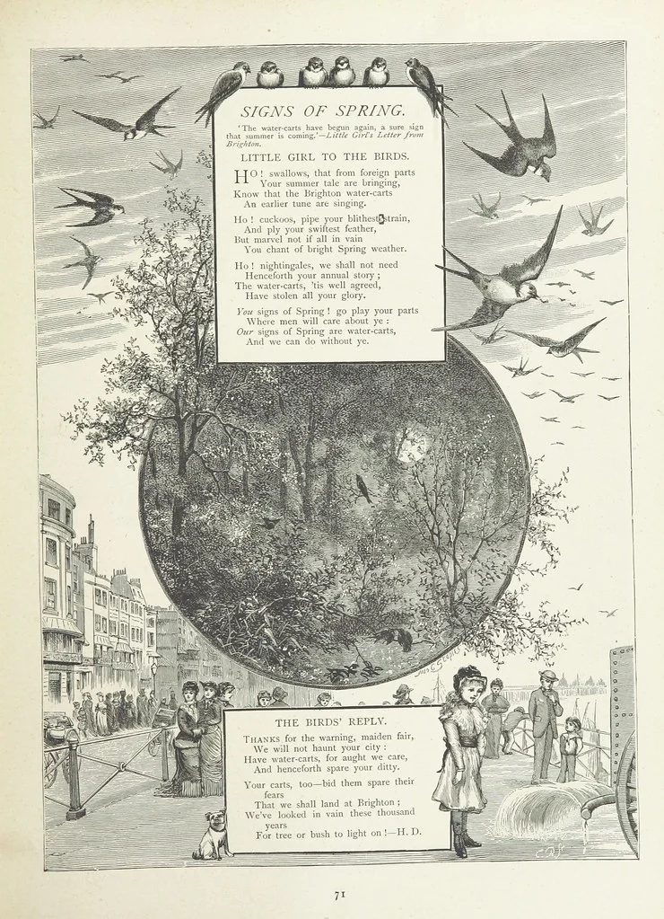 An illustration from A Crown of Flowers, being poems and pictures collected from the pages of The Girl's Own Paper. Edited by C. Peters, 1883, leaf 75