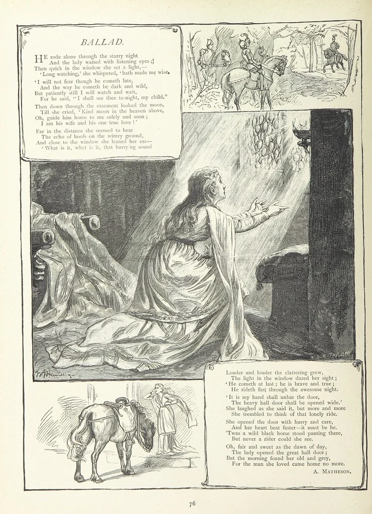 An illustration from A Crown of Flowers, being poems and pictures collected from the pages of The Girl's Own Paper. Edited by C. Peters, 1883, leaf 80